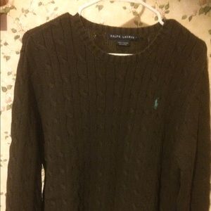 Ralph Lauren brown cable knit sweater